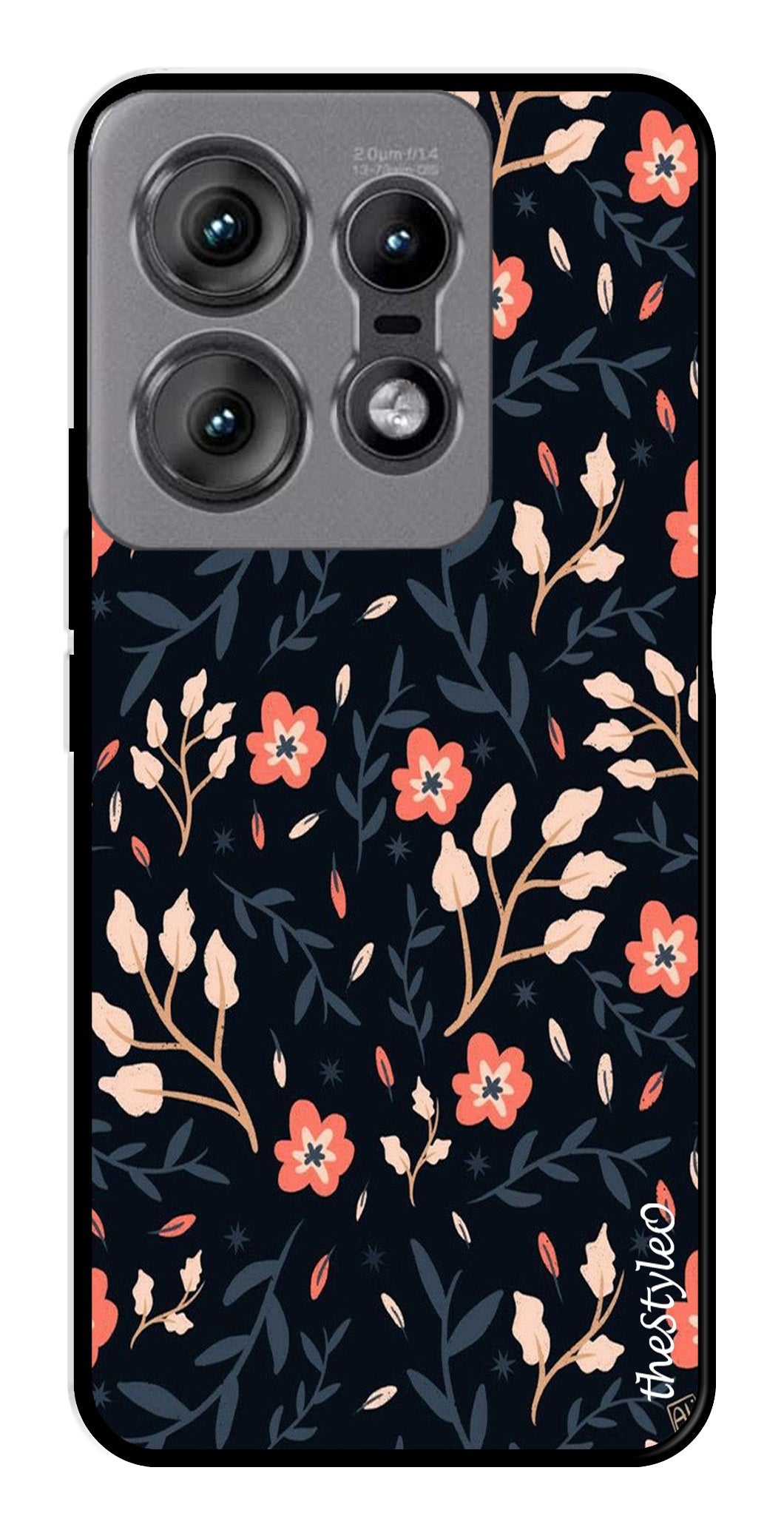 Floral Pattern Metal Mobile Case for Moto Edge 50 Pro 5G (Design No -10)