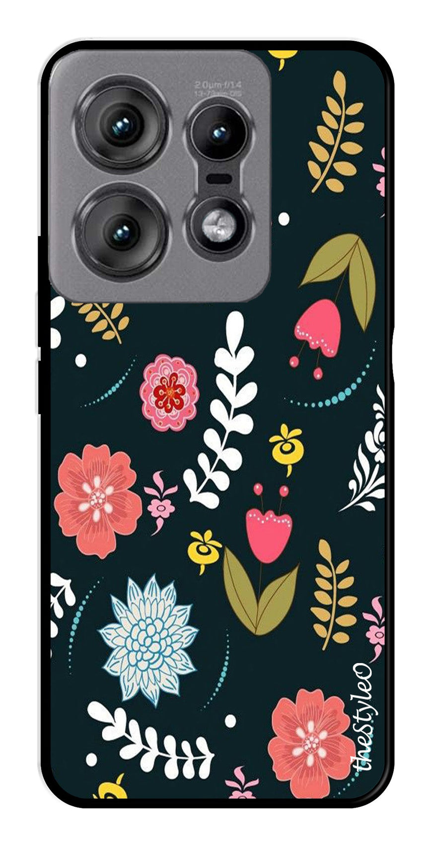 Floral Pattern2 Metal Mobile Case for Moto Edge 50 Pro 5G (Design No -12)