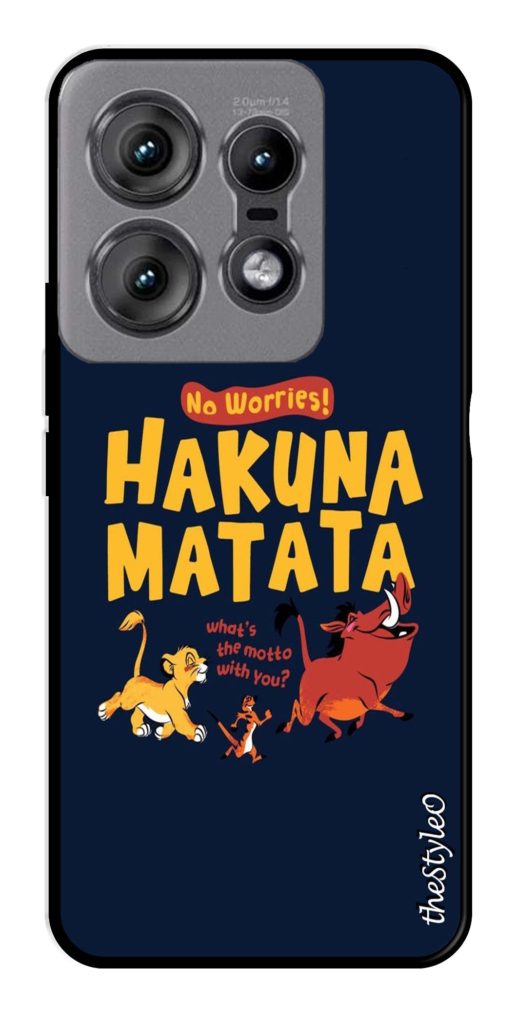 Hakuna Matata Metal Mobile Case for Moto Edge 50 Pro 5G (Design No -62)