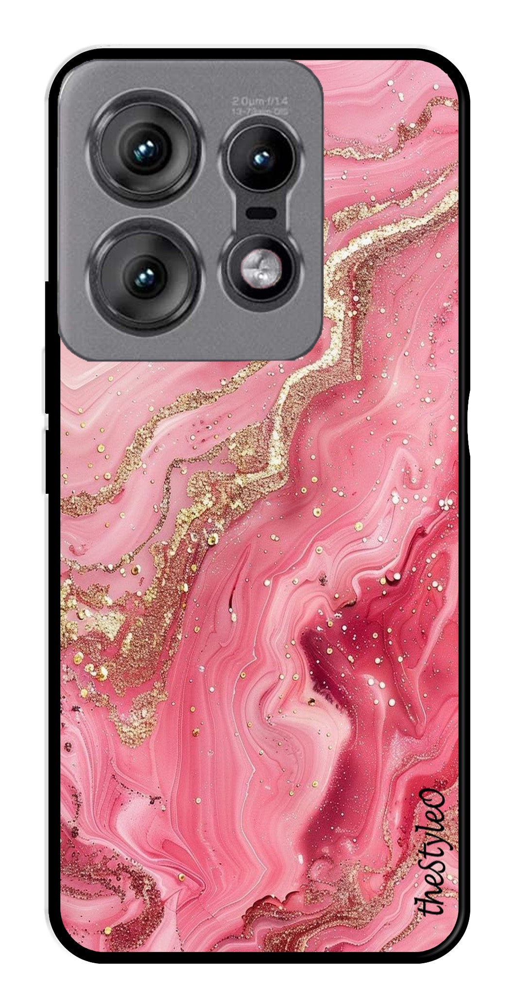 Pink Marble Metal Mobile Case for Moto Edge 50 Pro 5G (Design No -66)