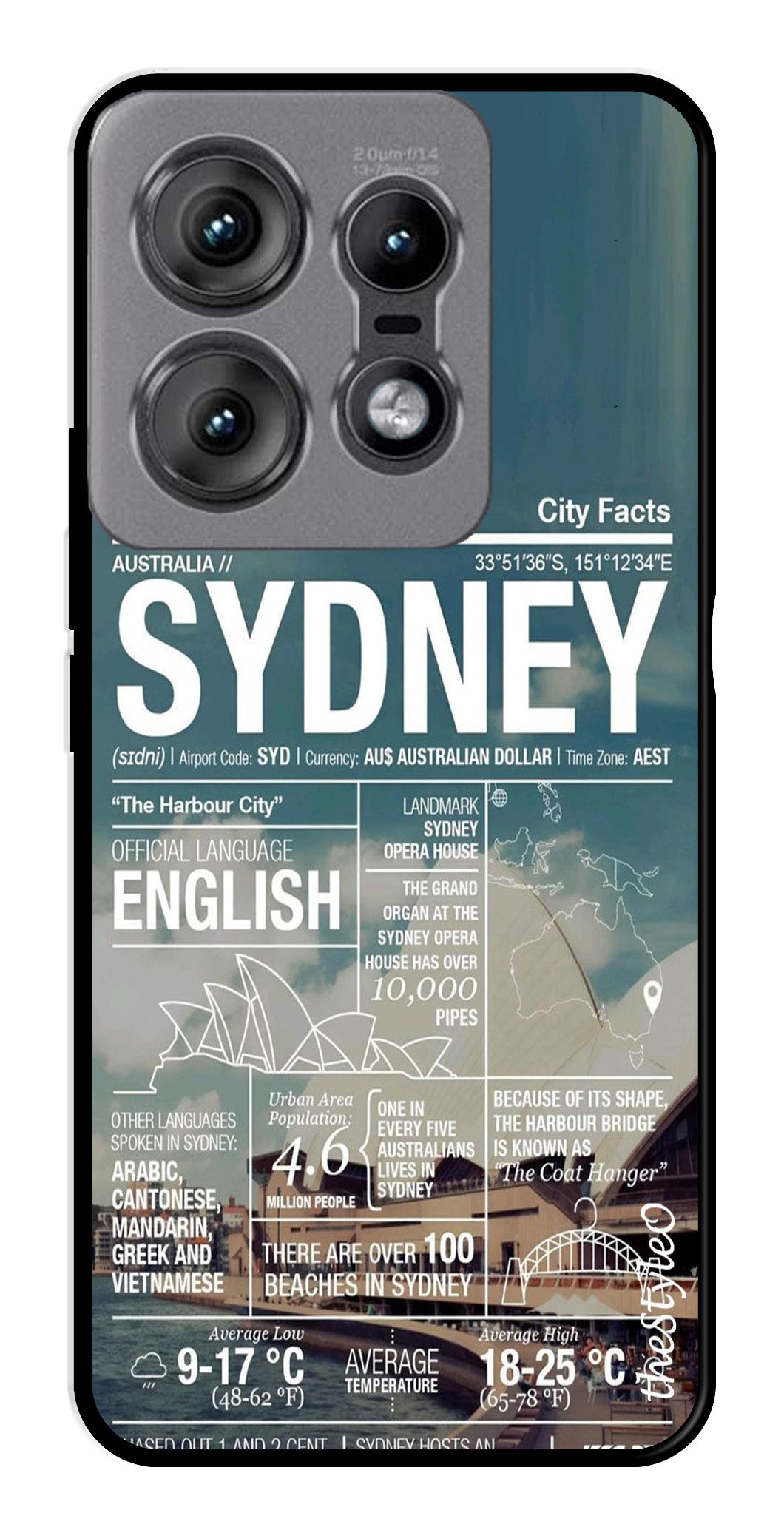 Sydney Metal Mobile Case for Moto Edge 50 Pro 5G (Design No -69)