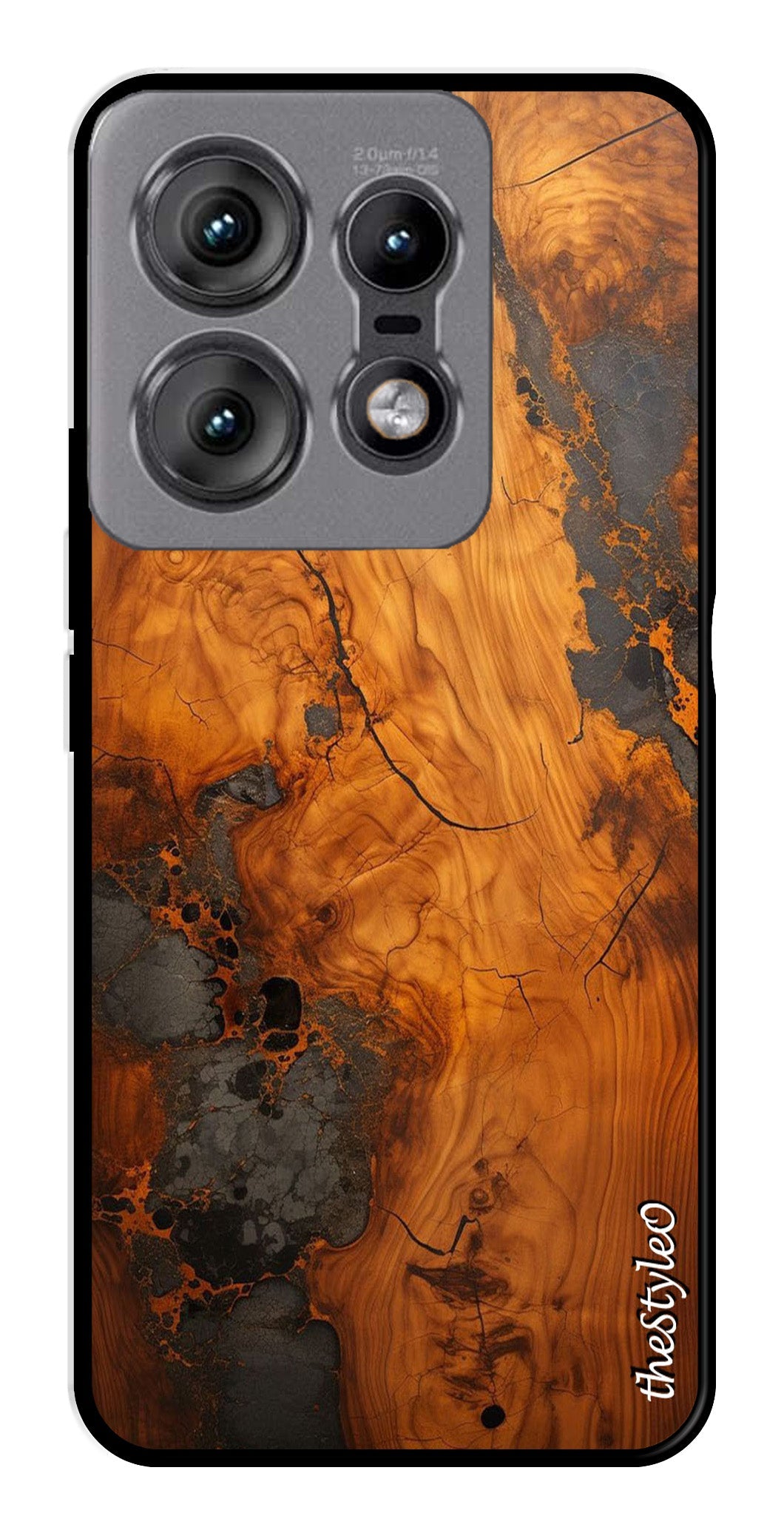 Wooden Design Metal Mobile Case for Moto Edge 50 Pro 5G (Design No -74)