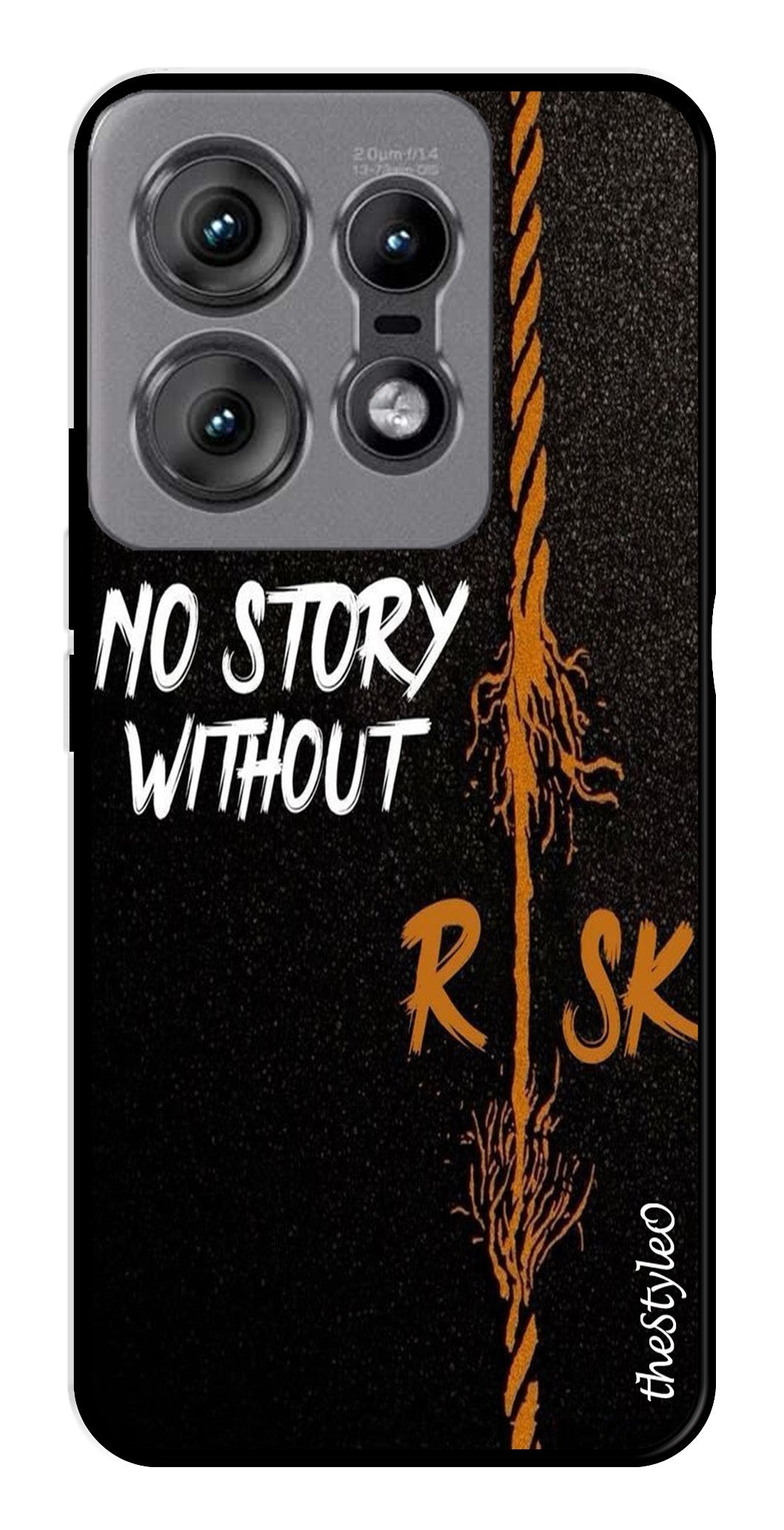 No Story without Risk Metal Mobile Case for Moto Edge 50 Pro 5G (Design No -82)