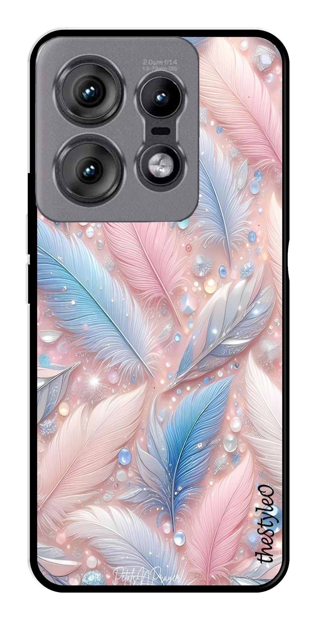 Feather Design Metal Mobile Case for Moto Edge 50 Pro 5G (Design No -85)