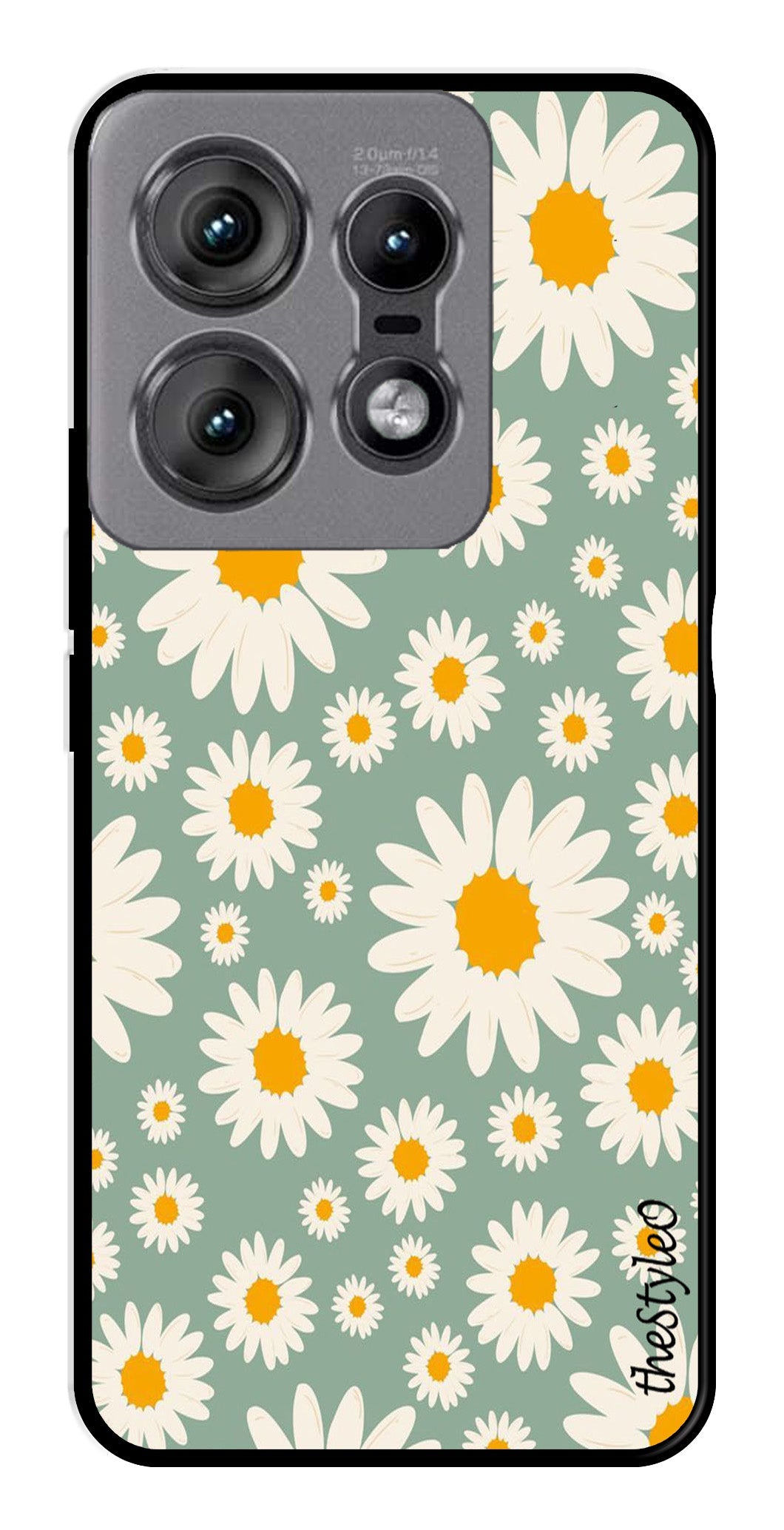 Floral Design Metal Mobile Case for Moto Edge 50 Pro 5G (Design No -87)