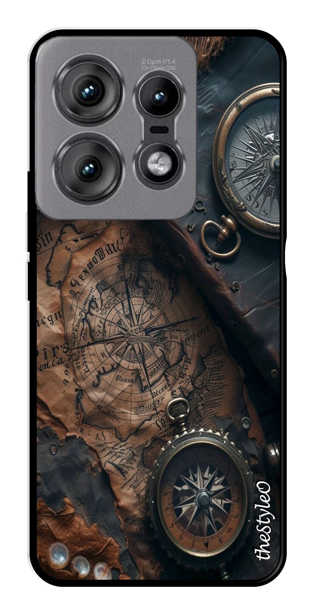 Vintage Compass Metal Mobile Case for Moto Edge 50 Pro 5G (Design No -90)