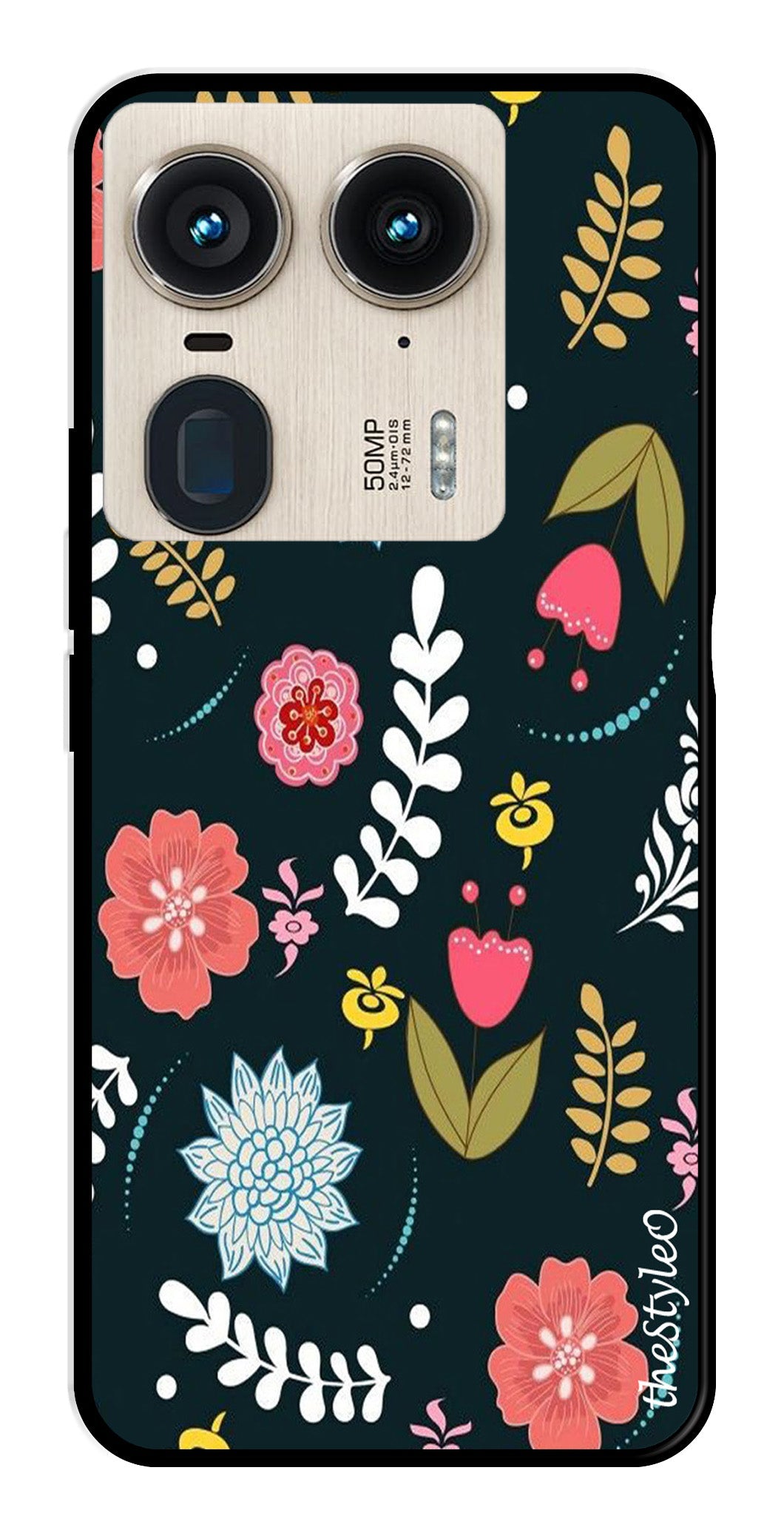 Floral Pattern2 Metal Mobile Case for Moto Edge 50 Ultra 5G (Design No -12)