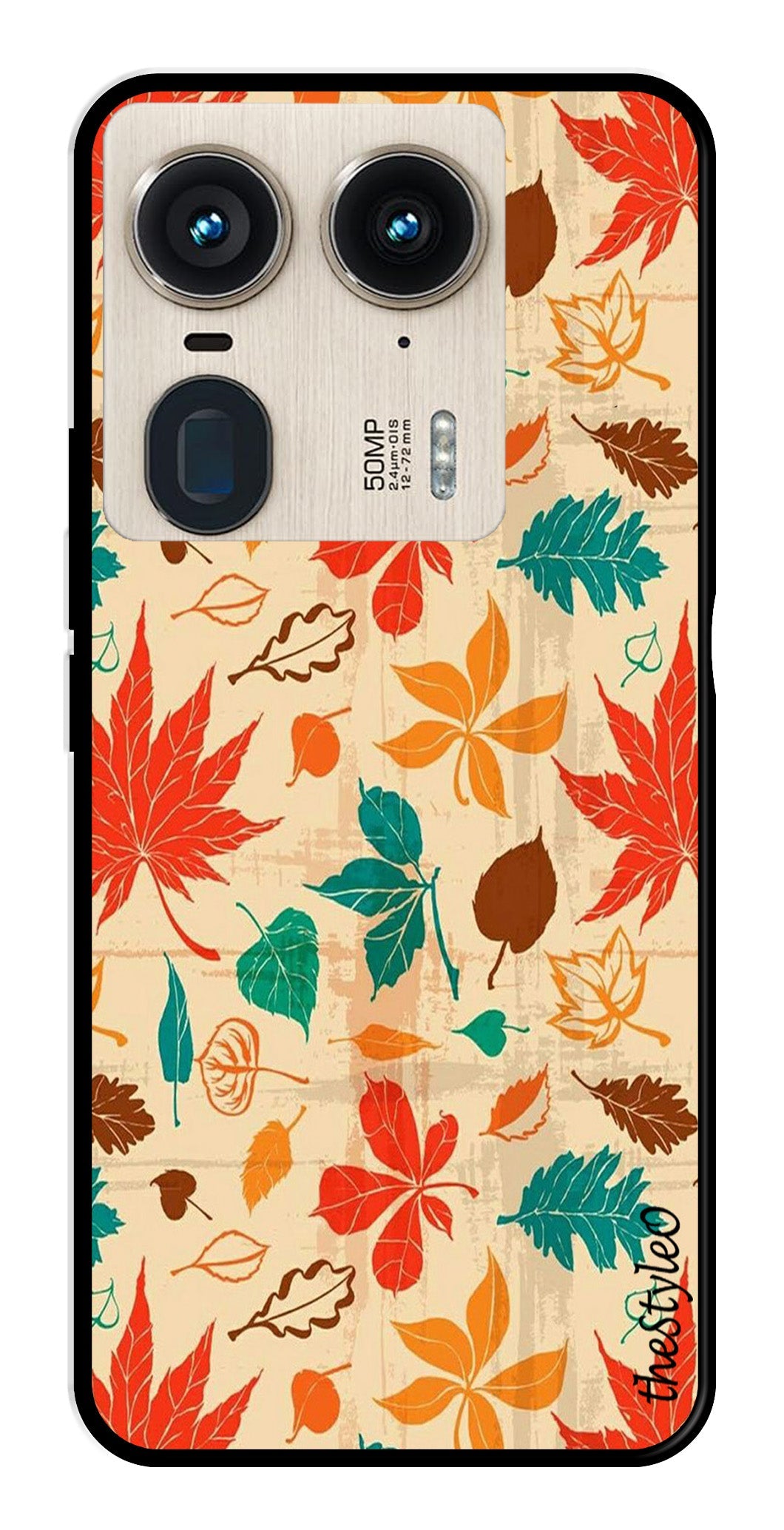 Autumn leaves Metal Mobile Case for Moto Edge 50 Ultra 5G (Design No -55)