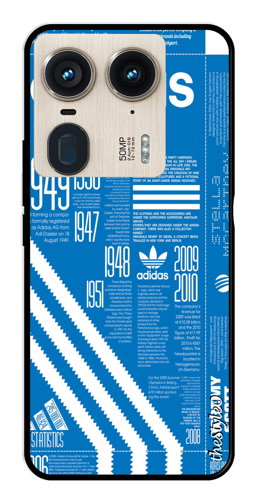 Adidas Design Metal Mobile Case for Moto Edge 50 Ultra 5G (Design No -58)