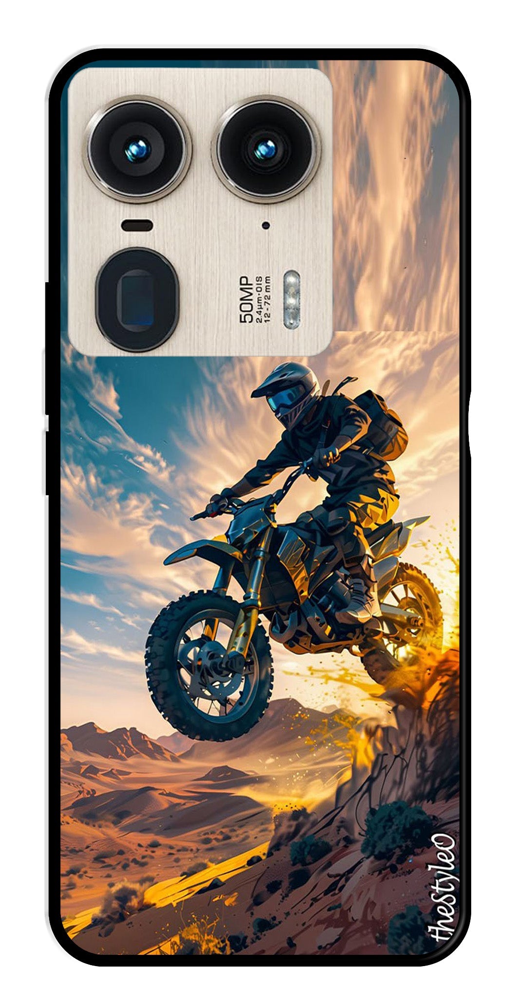 Bike Rider Metal Mobile Case for Moto Edge 50 Ultra 5G (Design No -59)