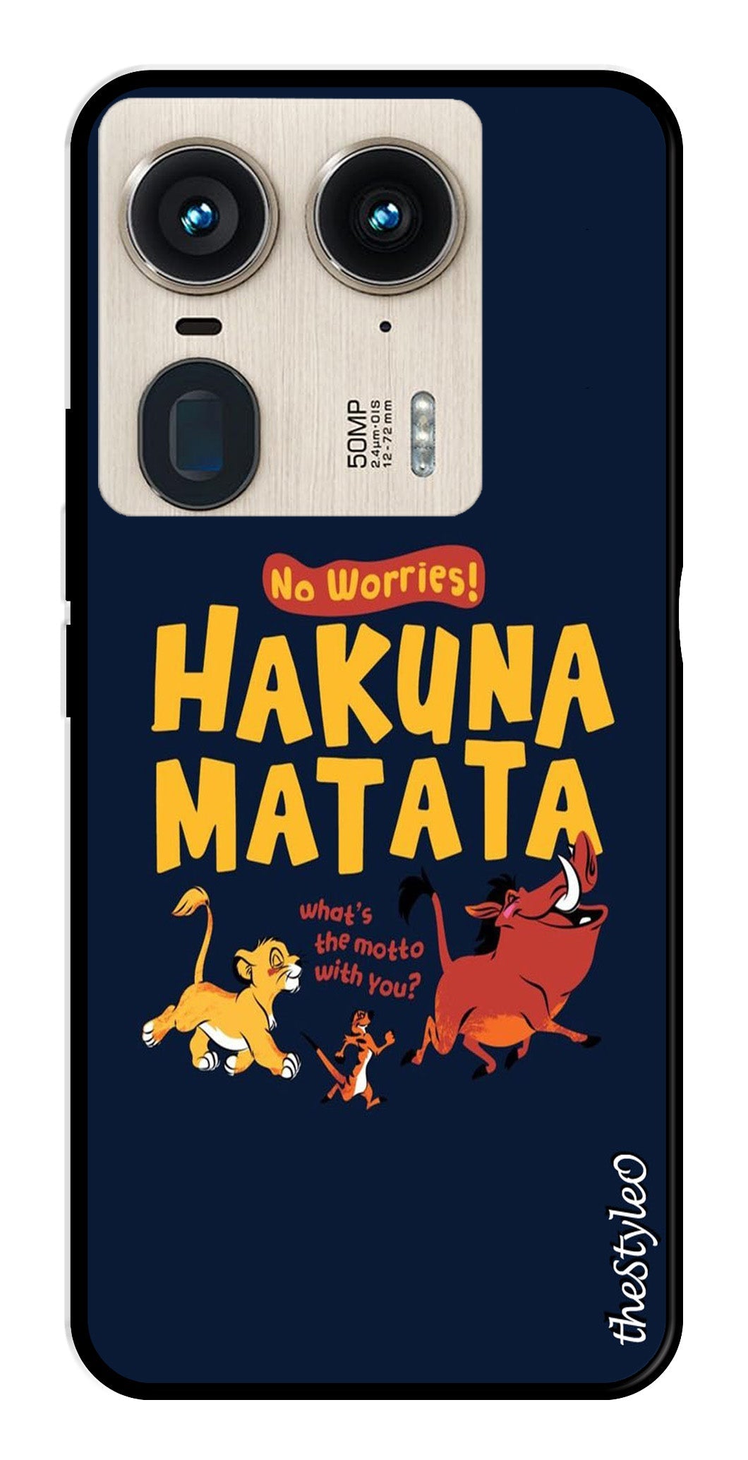 Hakuna Matata Metal Mobile Case for Moto Edge 50 Ultra 5G (Design No -62)