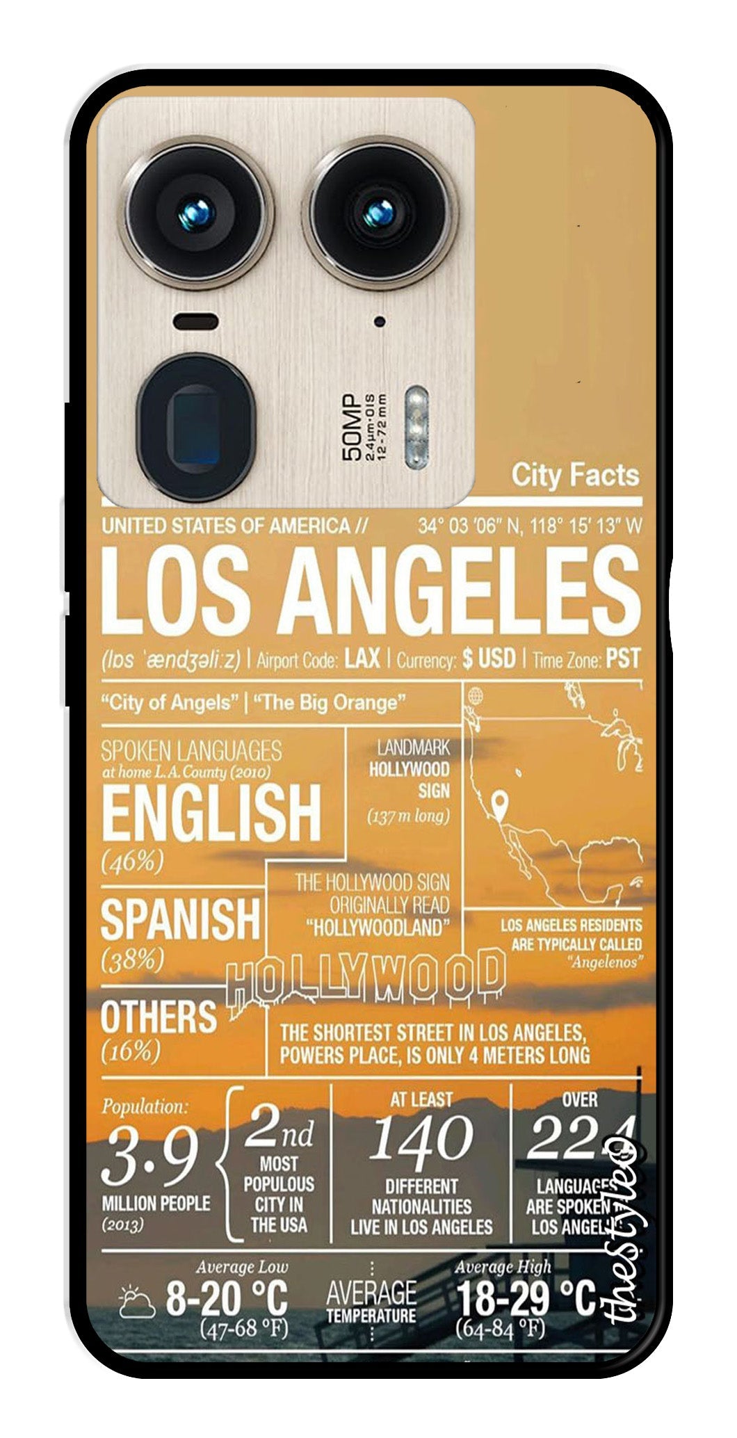 Los Angeles Metal Mobile Case for Moto Edge 50 Ultra 5G (Design No -68)