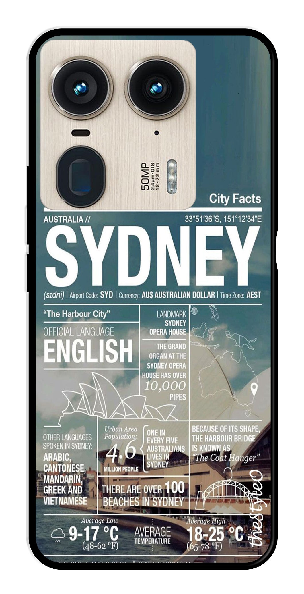 Sydney Metal Mobile Case for Moto Edge 50 Ultra 5G (Design No -69)