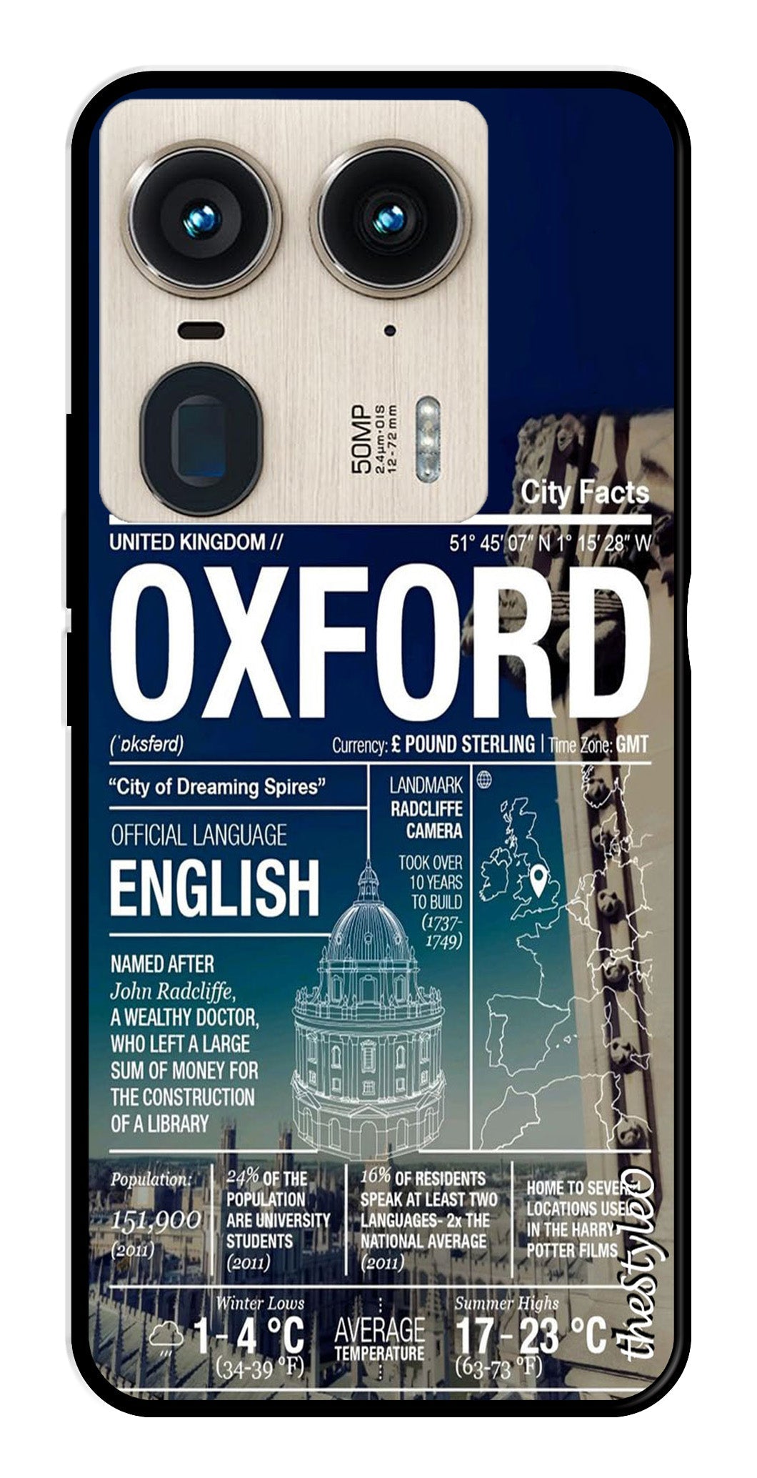 Oxford Metal Mobile Case for Moto Edge 50 Ultra 5G (Design No -70)