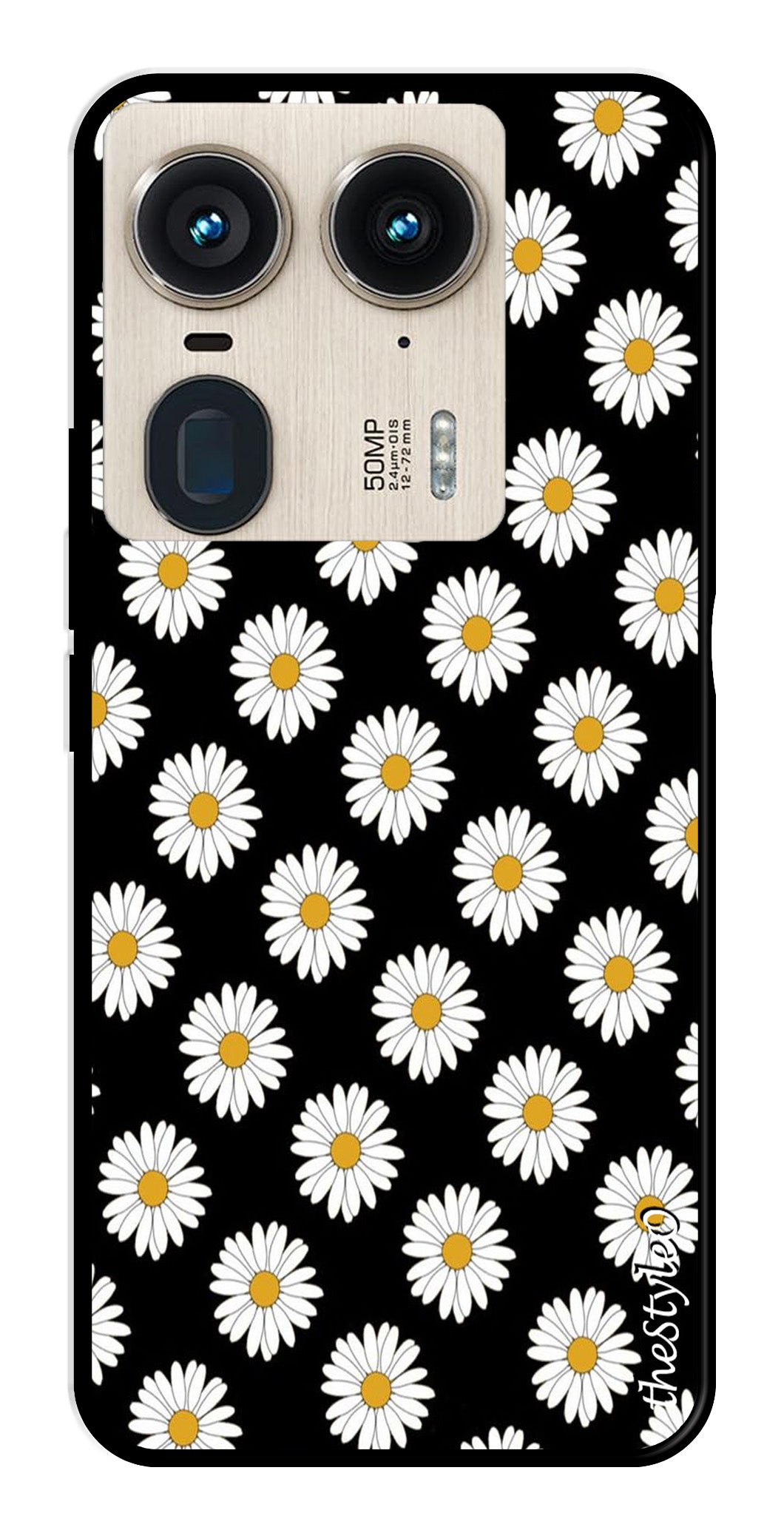 Daisy Flower Metal Mobile Case for Moto Edge 50 Ultra 5G (Design No -75)