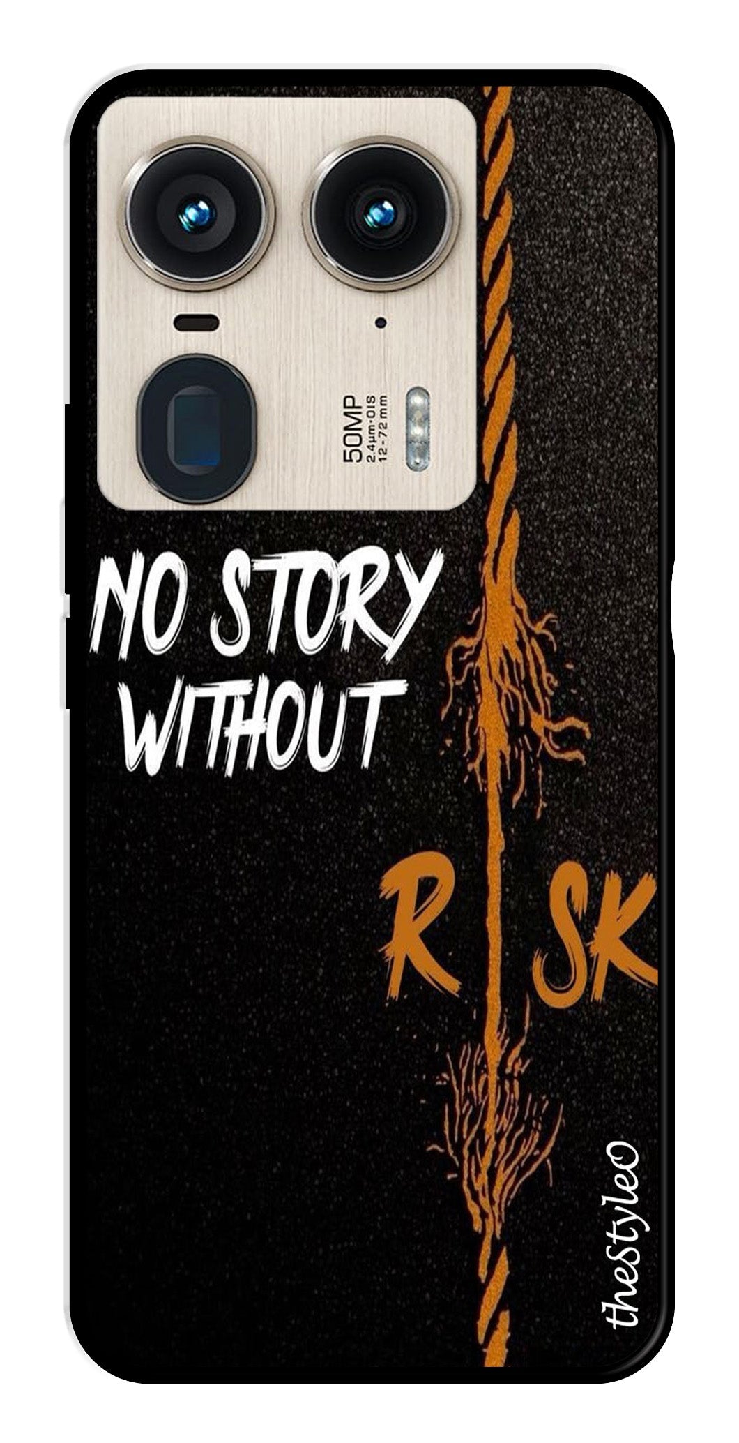 No Story without Risk Metal Mobile Case for Moto Edge 50 Ultra 5G (Design No -82)