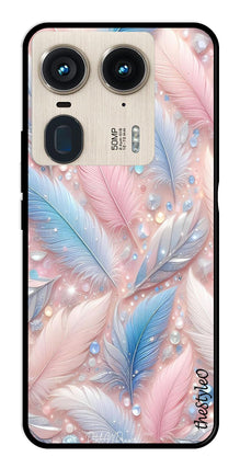 Feather Design Metal Mobile Case for Moto Edge 50 Ultra 5G