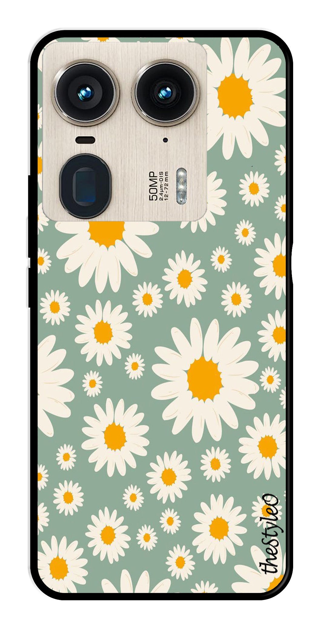 Floral Design Metal Mobile Case for Moto Edge 50 Ultra 5G (Design No -87)