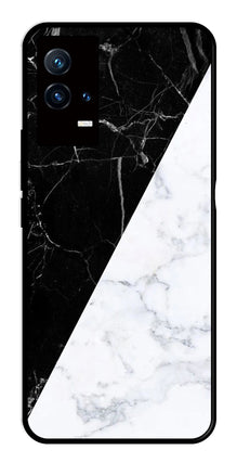 Black White Marble Design Metal Mobile Case for iQOO 8 5G