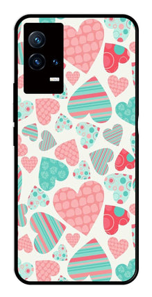 Hearts Pattern Metal Mobile Case for iQOO 8 5G