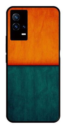 Orange Green Pattern Metal Mobile Case for iQOO 8 5G