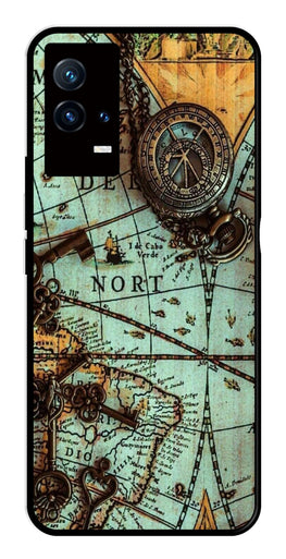 Map Design Metal Mobile Case for iQOO 8 5G   (Design No -54)