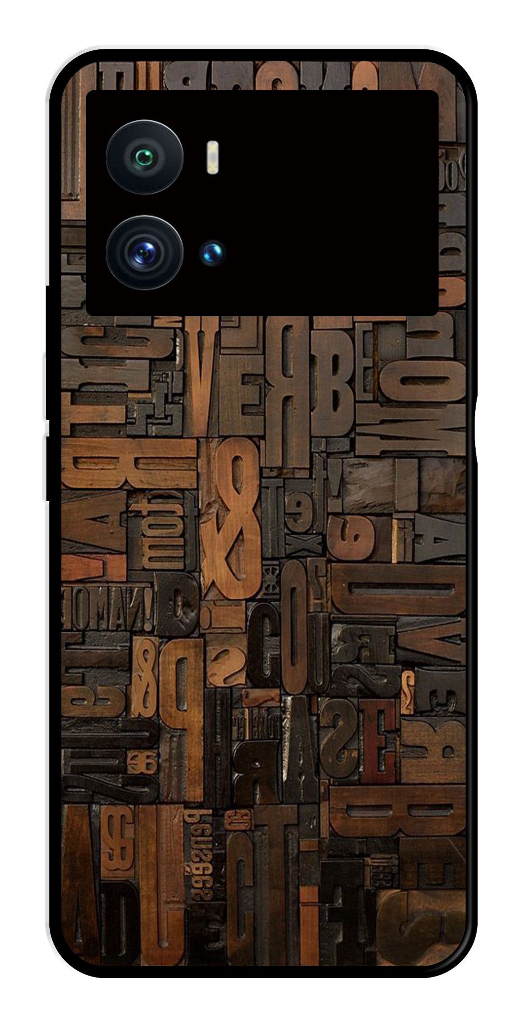 Alphabets Metal Mobile Case for iQOO 9 Pro   (Design No -32)