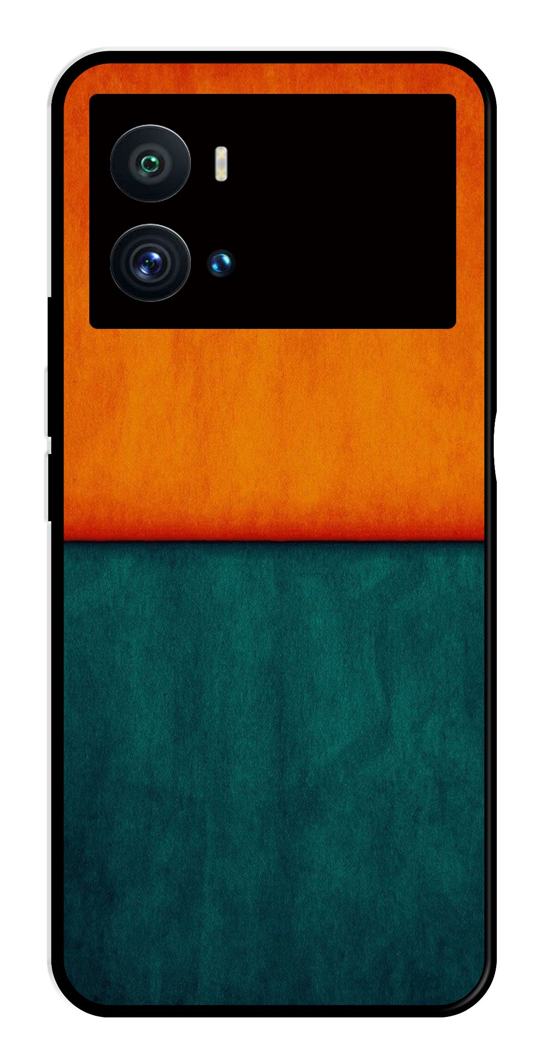 Orange Green Pattern Metal Mobile Case for iQOO 9 Pro   (Design No -45)