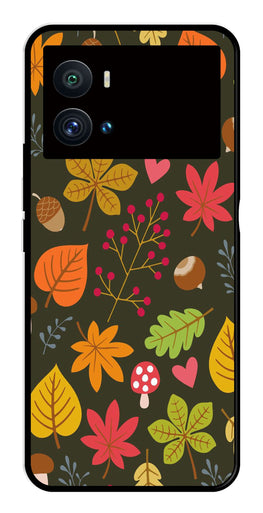 Leaves Design Metal Mobile Case for iQOO 9 Pro   (Design No -51)