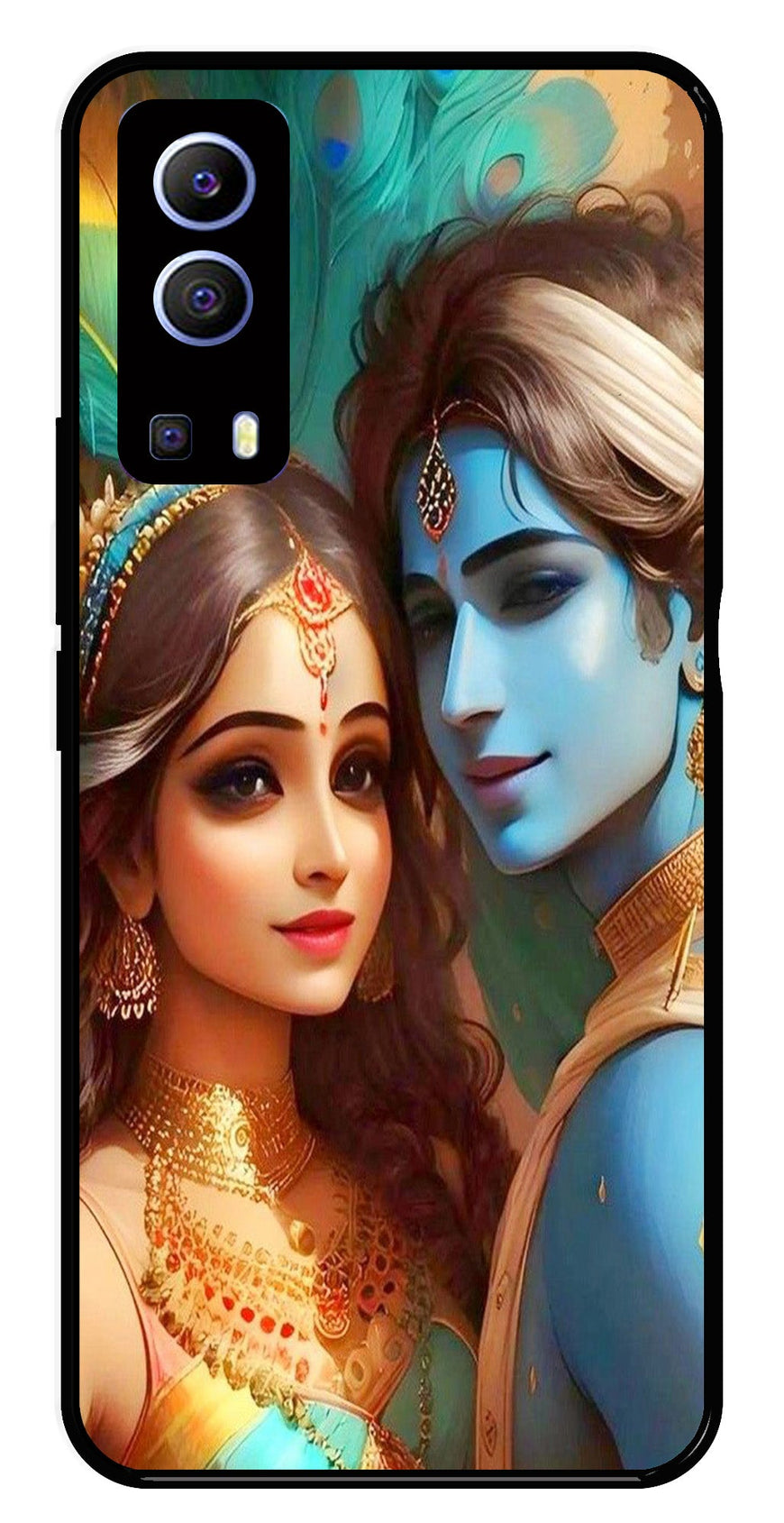 Lord Radha Krishna Metal Mobile Case for iQOO Z3   (Design No -01)