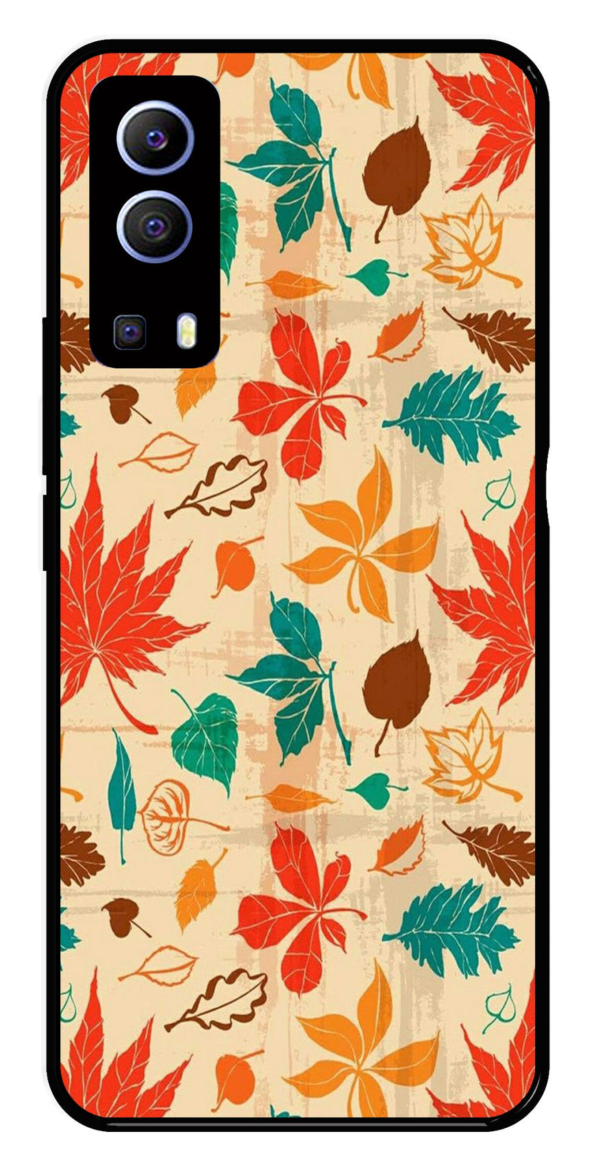 Leafs Design Metal Mobile Case for iQOO Z3   (Design No -14)