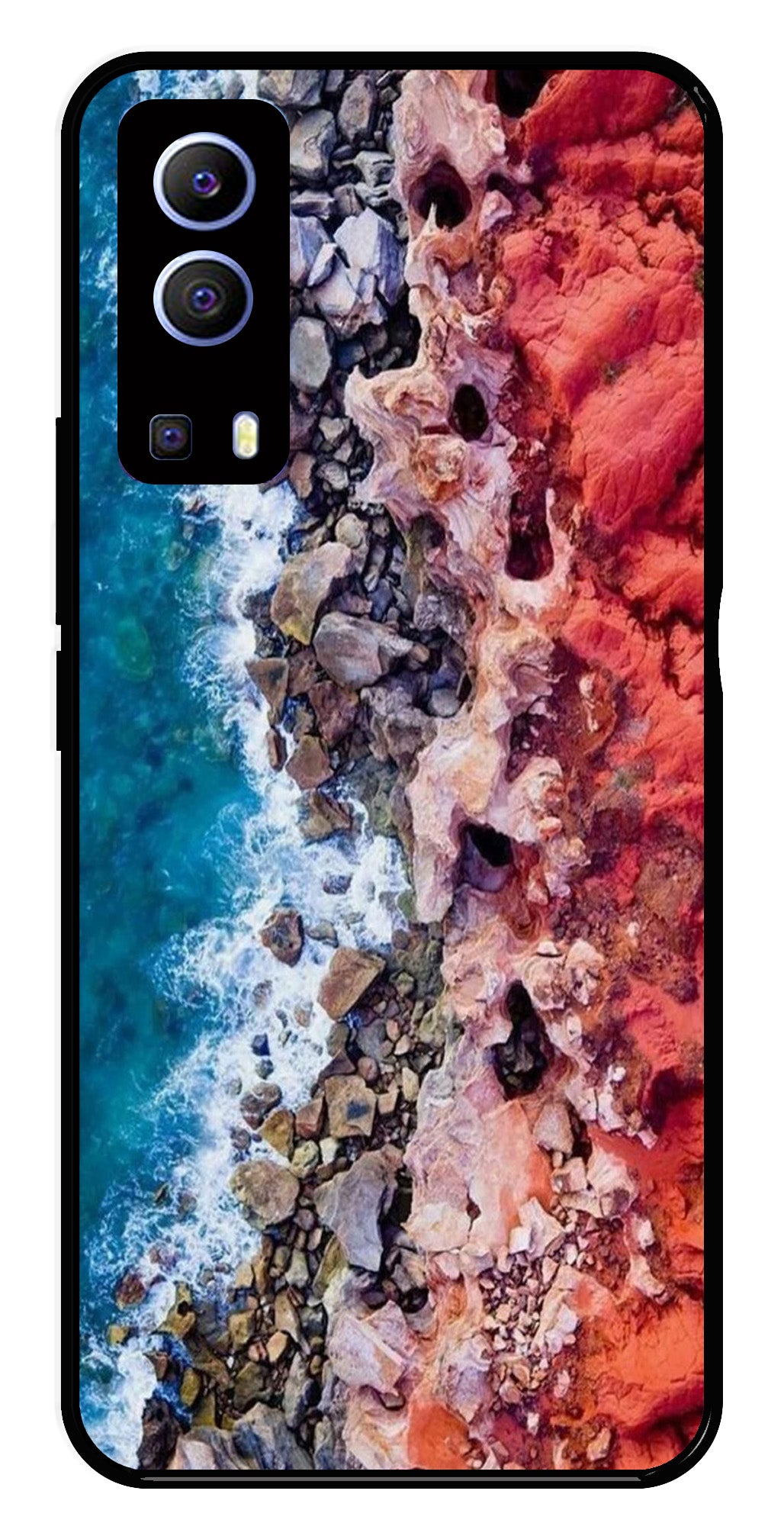 Sea Shore Metal Mobile Case for iQOO Z3   (Design No -18)