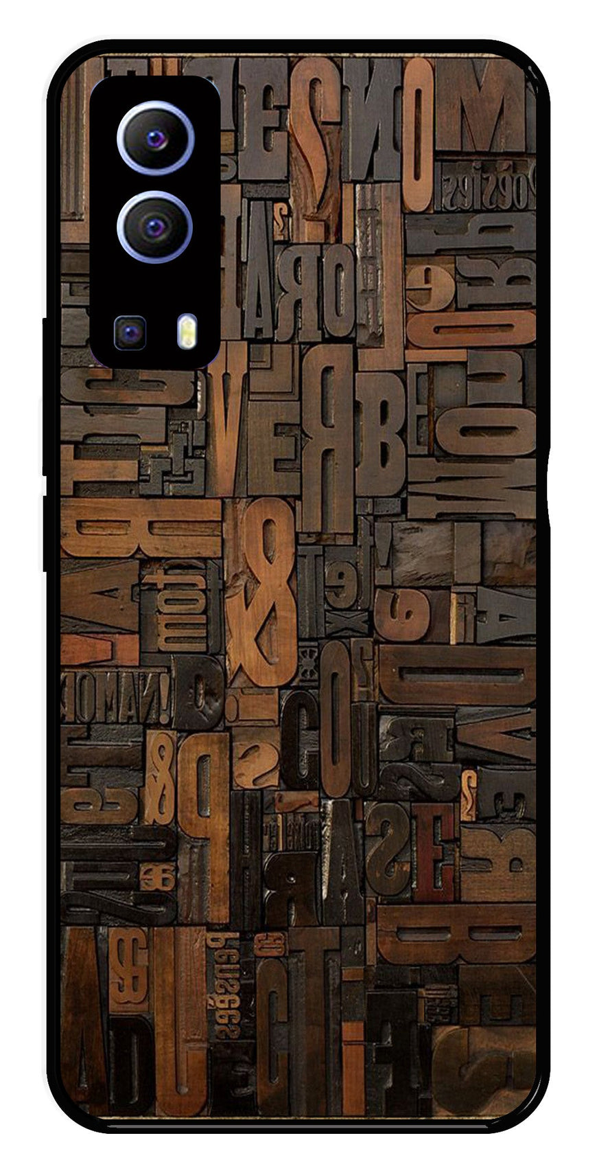 Alphabets Metal Mobile Case for iQOO Z3   (Design No -32)