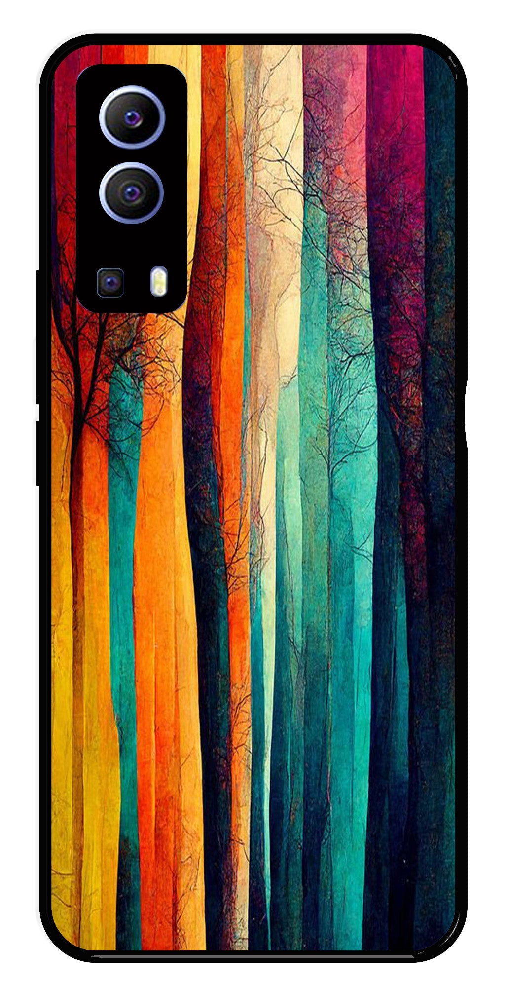 Modern Art Colorful Metal Mobile Case for iQOO Z3   (Design No -47)