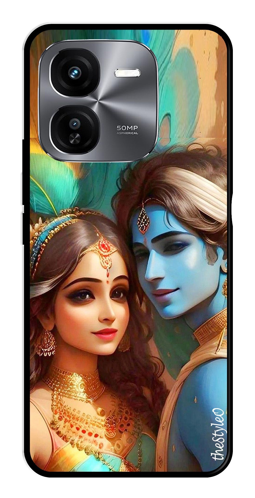 Lord Radha Krishna Metal Mobile Case for iQOO Z9X 5G (Design No -01)