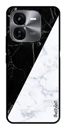 Black White Marble Design Metal Mobile Case for iQOO Z9X 5G