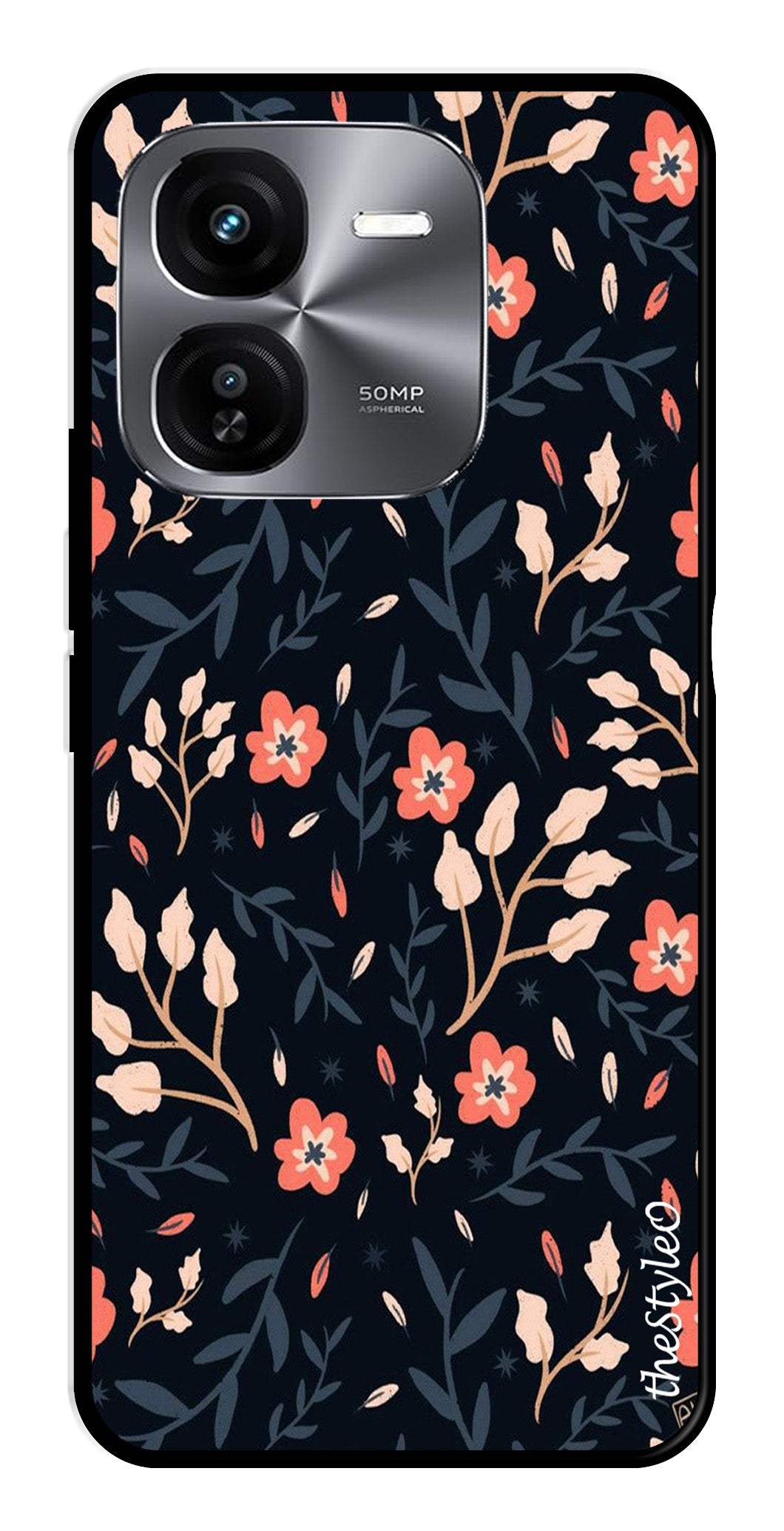 Floral Pattern Metal Mobile Case for iQOO Z9X 5G (Design No -10)