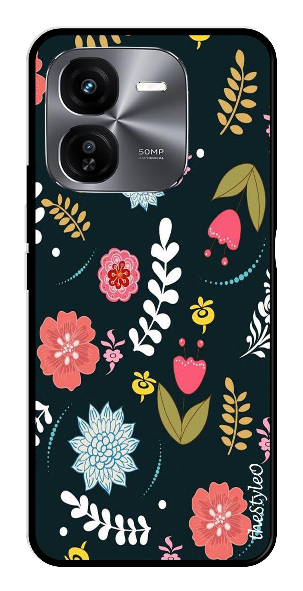 Floral Pattern2 Metal Mobile Case for iQOO Z9X 5G (Design No -12)