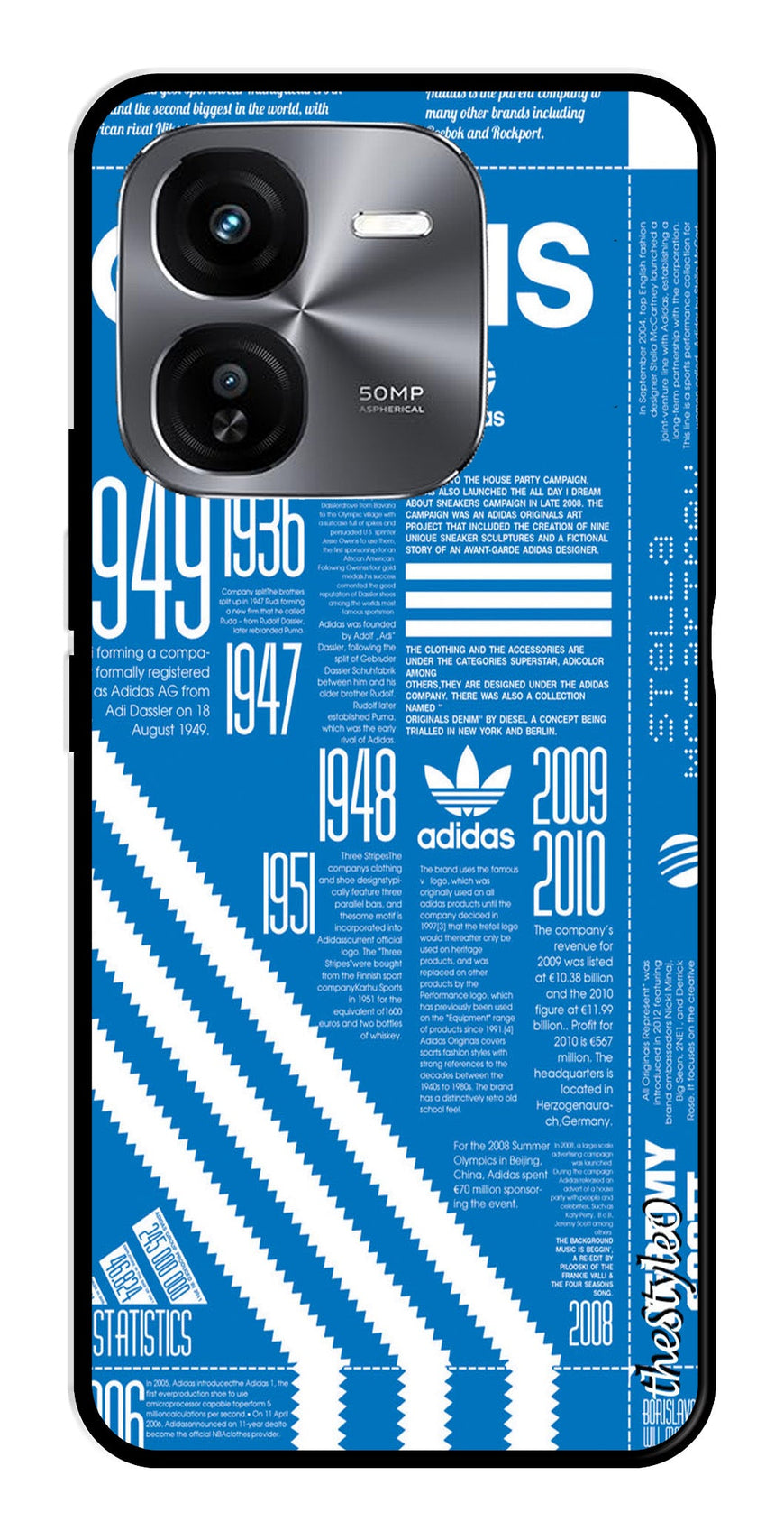 Adidas Design Metal Mobile Case for iQOO Z9X 5G (Design No -58)