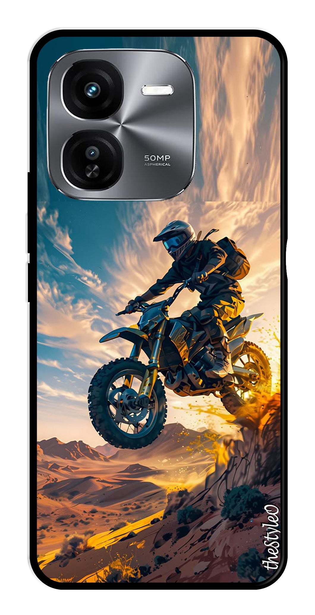 Bike Rider Metal Mobile Case for iQOO Z9X 5G (Design No -59)