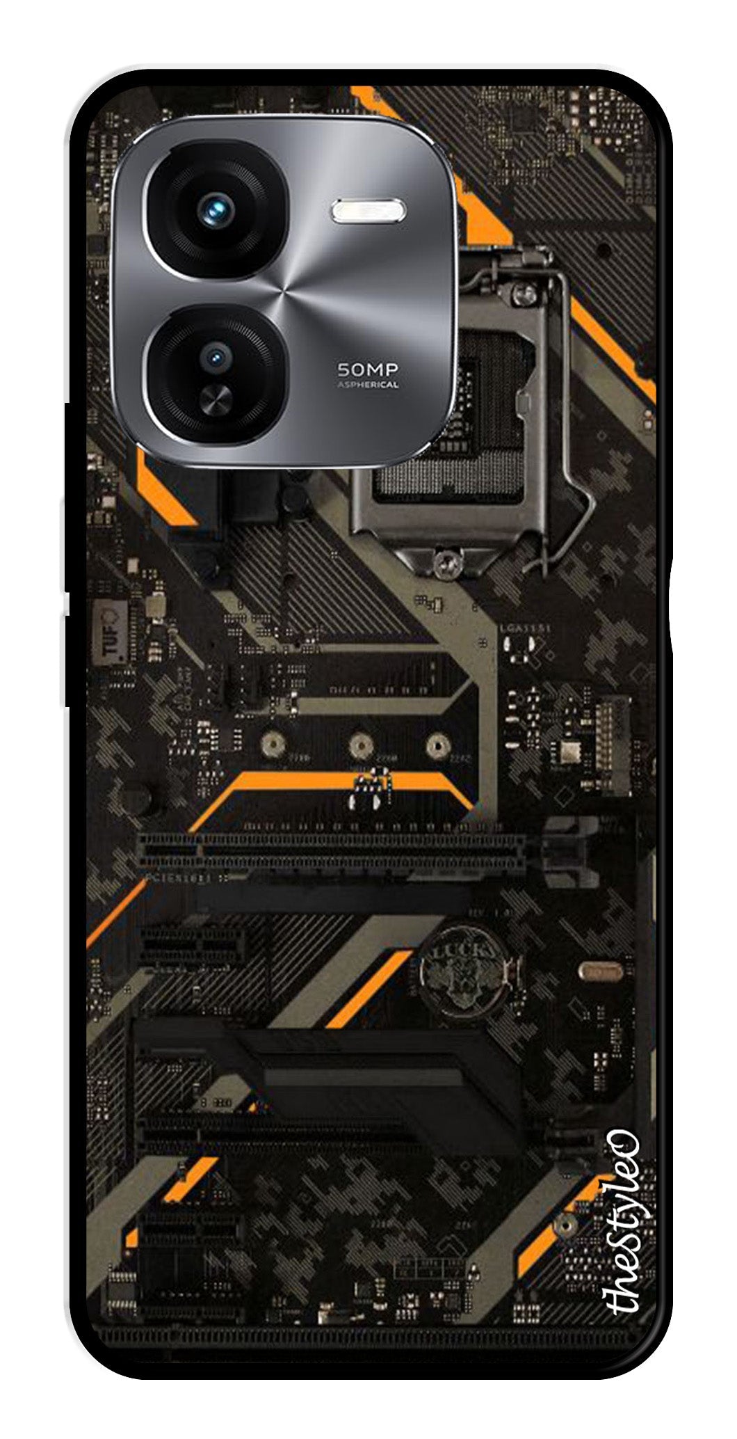 Circuit Design Metal Mobile Case for iQOO Z9X 5G (Design No -63)