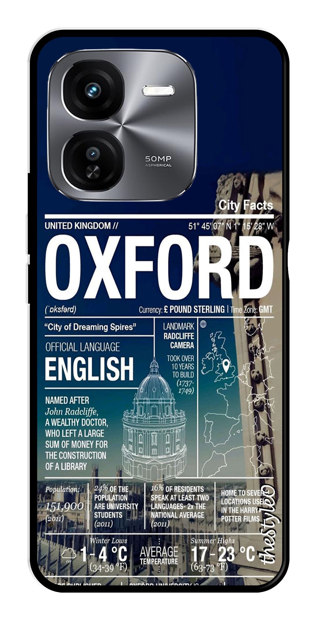 Oxford Metal Mobile Case for iQOO Z9X 5G (Design No -70)