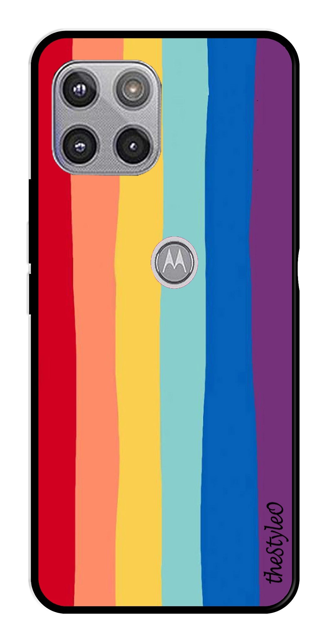 Rainbow MultiColor Metal Mobile Case for Moto G 5G (Design No -03)