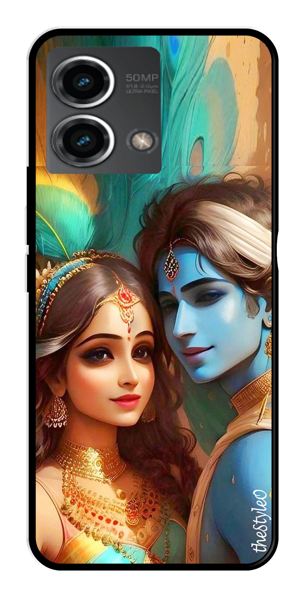 Lord Radha Krishna Metal Mobile Case for Moto G Stylus (Design No -01)