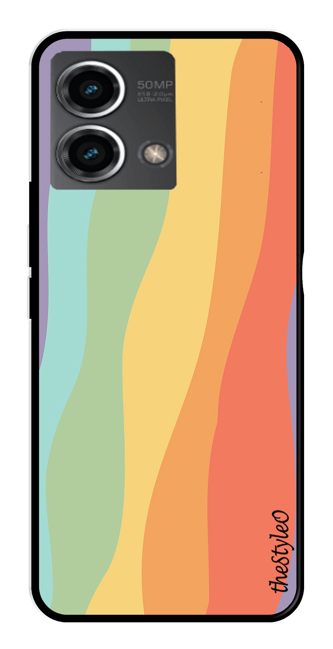 Muted Rainbow Metal Mobile Case for Moto G Stylus (Design No -02)