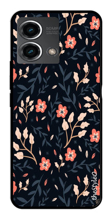 Floral Pattern Metal Mobile Case for Moto G Stylus