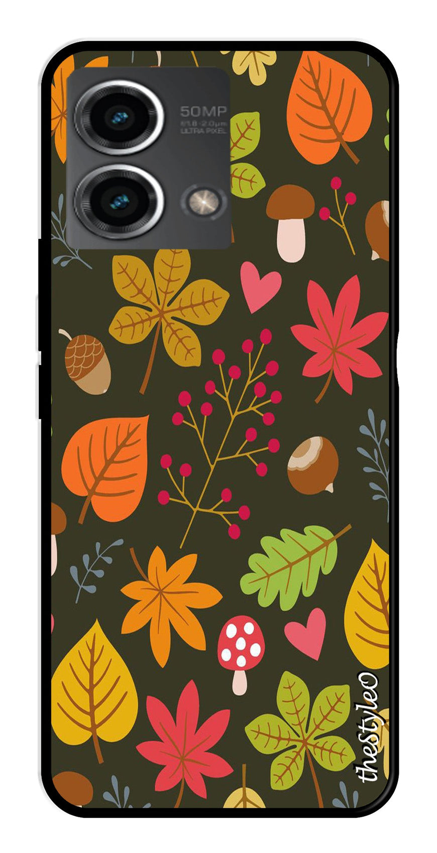 Flower Leaves Design Metal Mobile Case for Moto G Stylus (Design No -50)