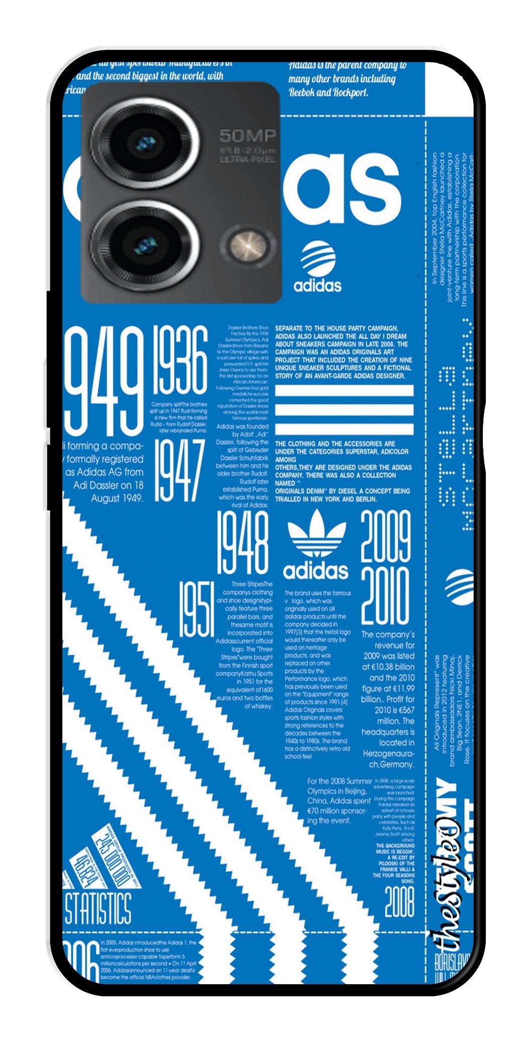 Adidas Design Metal Mobile Case for Moto G Stylus (Design No -58)