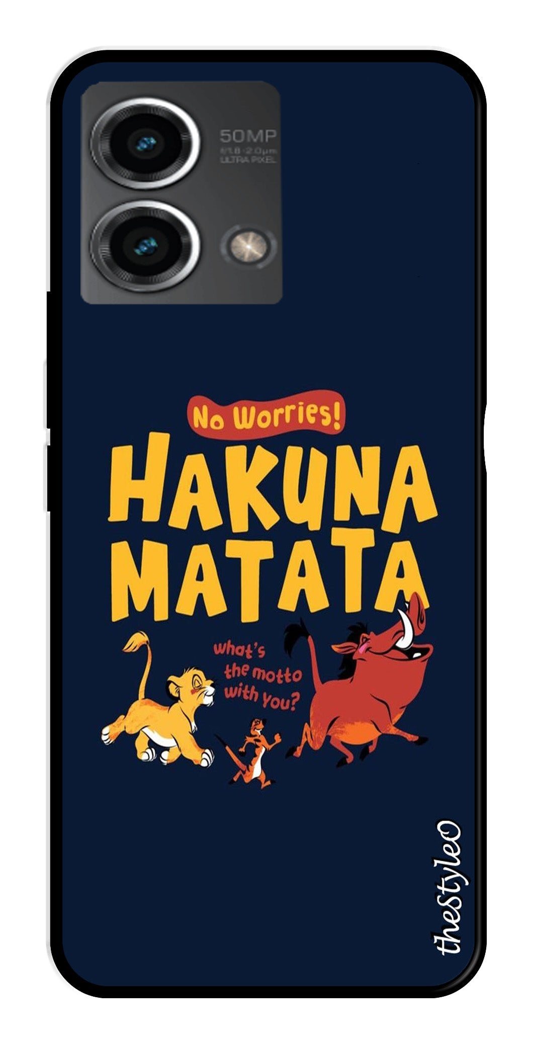 Hakuna Matata Metal Mobile Case for Moto G Stylus (Design No -62)