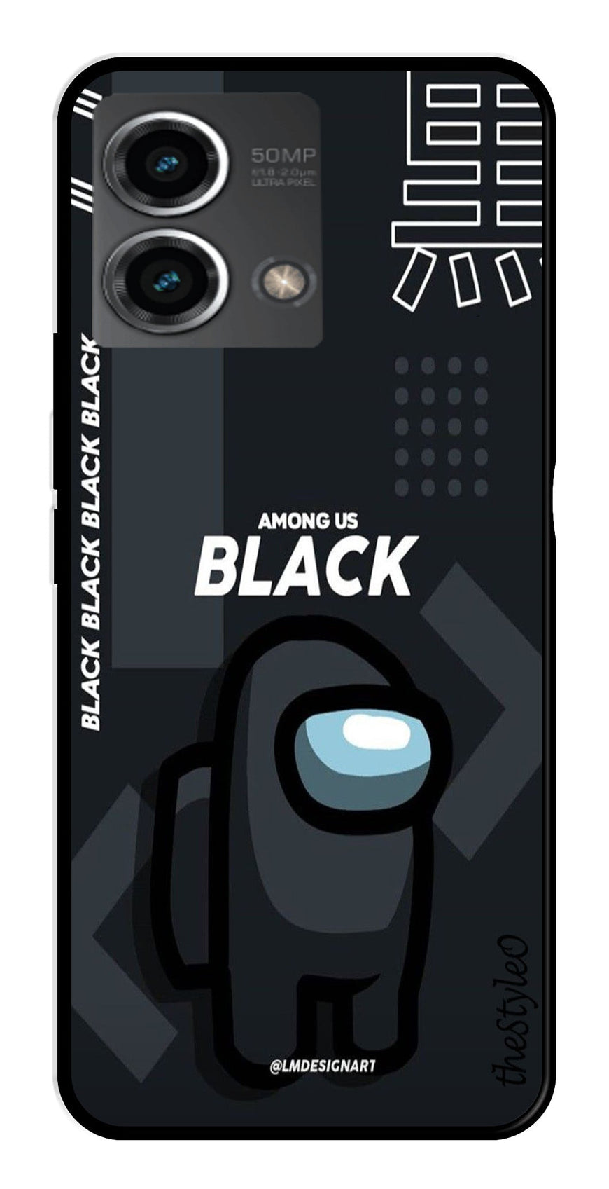 Among us Black Metal Mobile Case for Moto G Stylus (Design No -67)